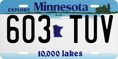 MN license plate 603TUV