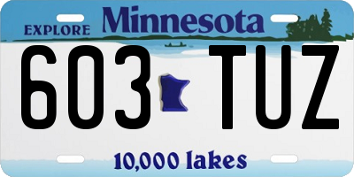 MN license plate 603TUZ