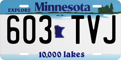 MN license plate 603TVJ