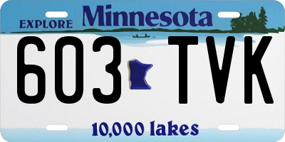 MN license plate 603TVK