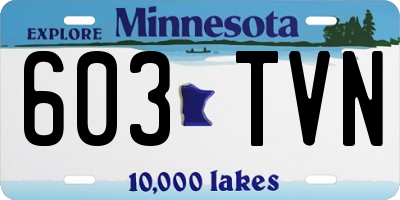 MN license plate 603TVN
