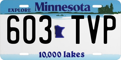 MN license plate 603TVP