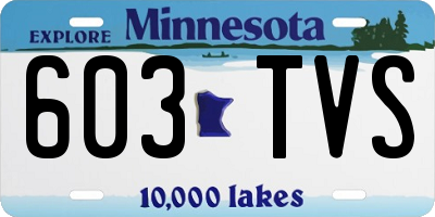 MN license plate 603TVS