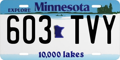 MN license plate 603TVY