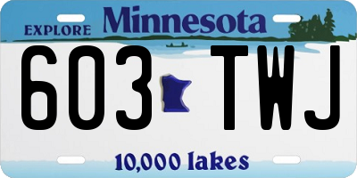 MN license plate 603TWJ
