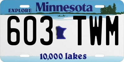 MN license plate 603TWM