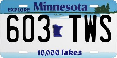 MN license plate 603TWS