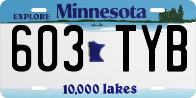 MN license plate 603TYB