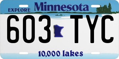 MN license plate 603TYC