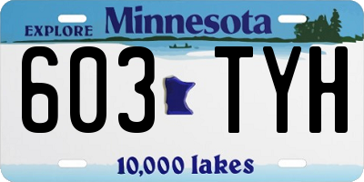 MN license plate 603TYH