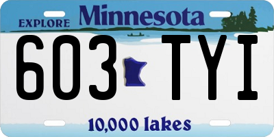 MN license plate 603TYI