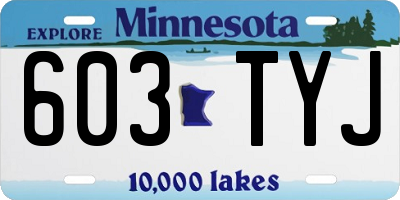 MN license plate 603TYJ