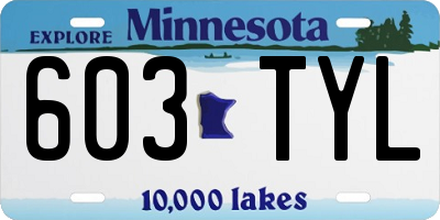 MN license plate 603TYL