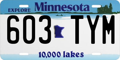 MN license plate 603TYM