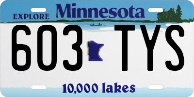 MN license plate 603TYS