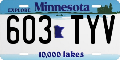 MN license plate 603TYV
