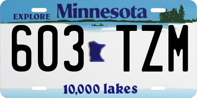 MN license plate 603TZM