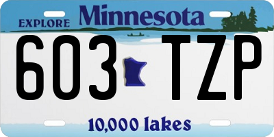 MN license plate 603TZP