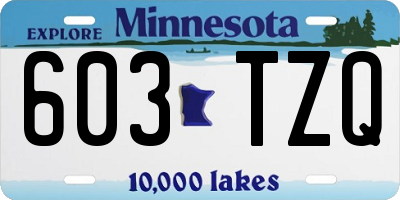 MN license plate 603TZQ