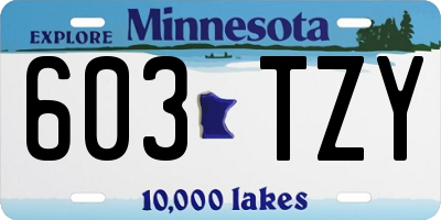 MN license plate 603TZY