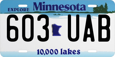 MN license plate 603UAB
