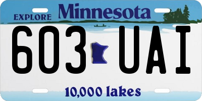 MN license plate 603UAI
