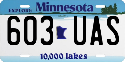 MN license plate 603UAS