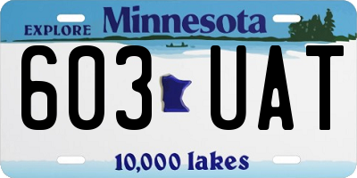 MN license plate 603UAT