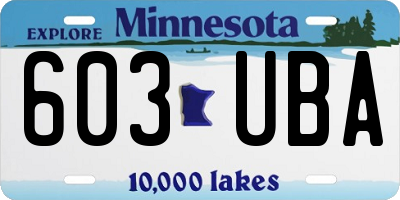 MN license plate 603UBA