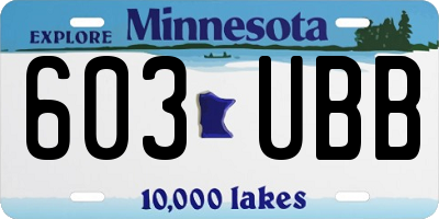 MN license plate 603UBB