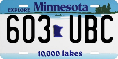 MN license plate 603UBC