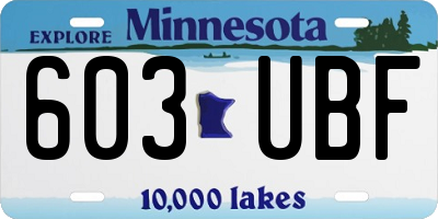 MN license plate 603UBF