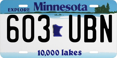 MN license plate 603UBN