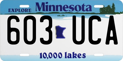 MN license plate 603UCA