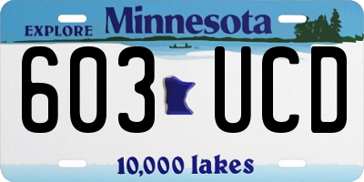MN license plate 603UCD
