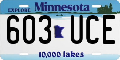 MN license plate 603UCE