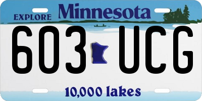 MN license plate 603UCG