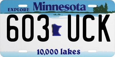 MN license plate 603UCK