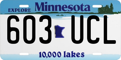 MN license plate 603UCL