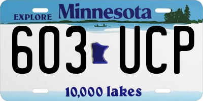 MN license plate 603UCP