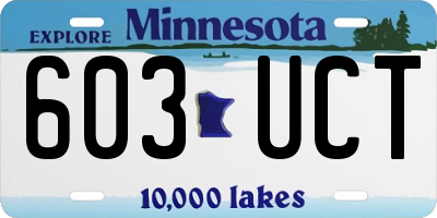 MN license plate 603UCT