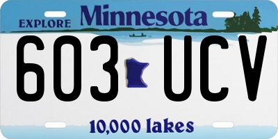 MN license plate 603UCV