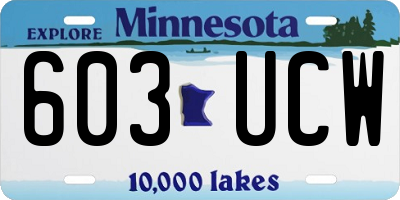 MN license plate 603UCW