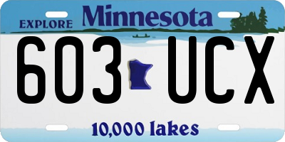 MN license plate 603UCX