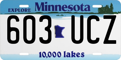 MN license plate 603UCZ