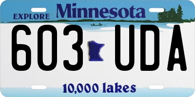 MN license plate 603UDA