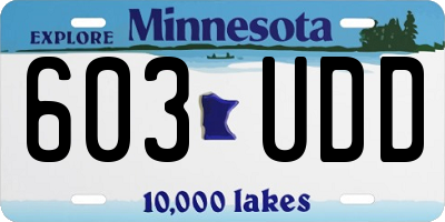 MN license plate 603UDD