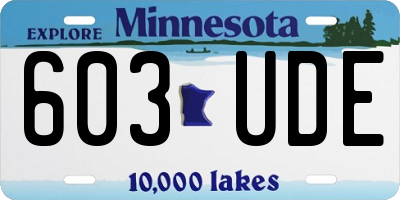 MN license plate 603UDE
