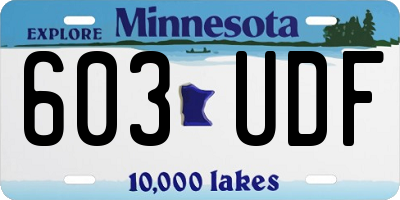 MN license plate 603UDF