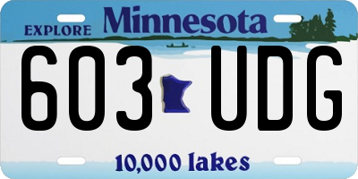 MN license plate 603UDG